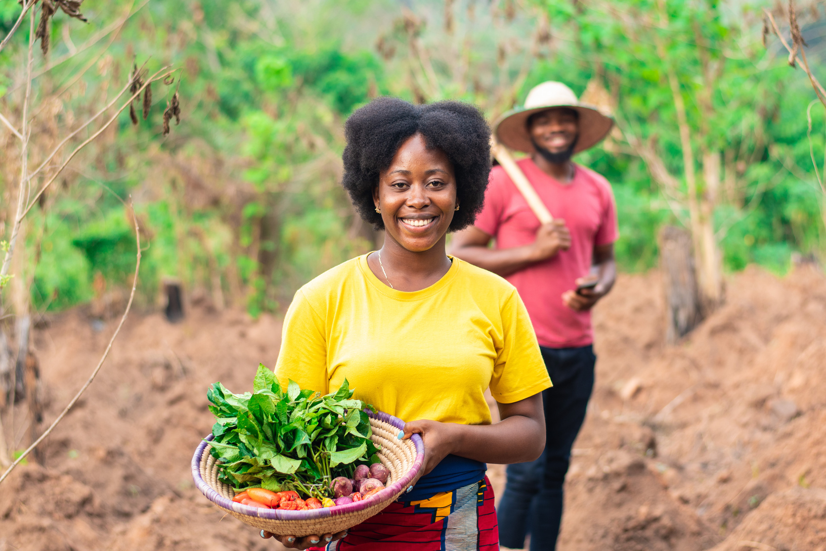 portrait of a beautiful female african farmer